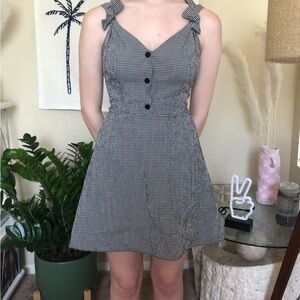 Topshop Black and White Checkered Gingham Dress